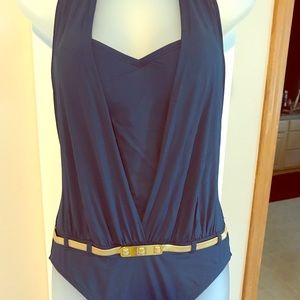 One piece Navy blue bathing suit